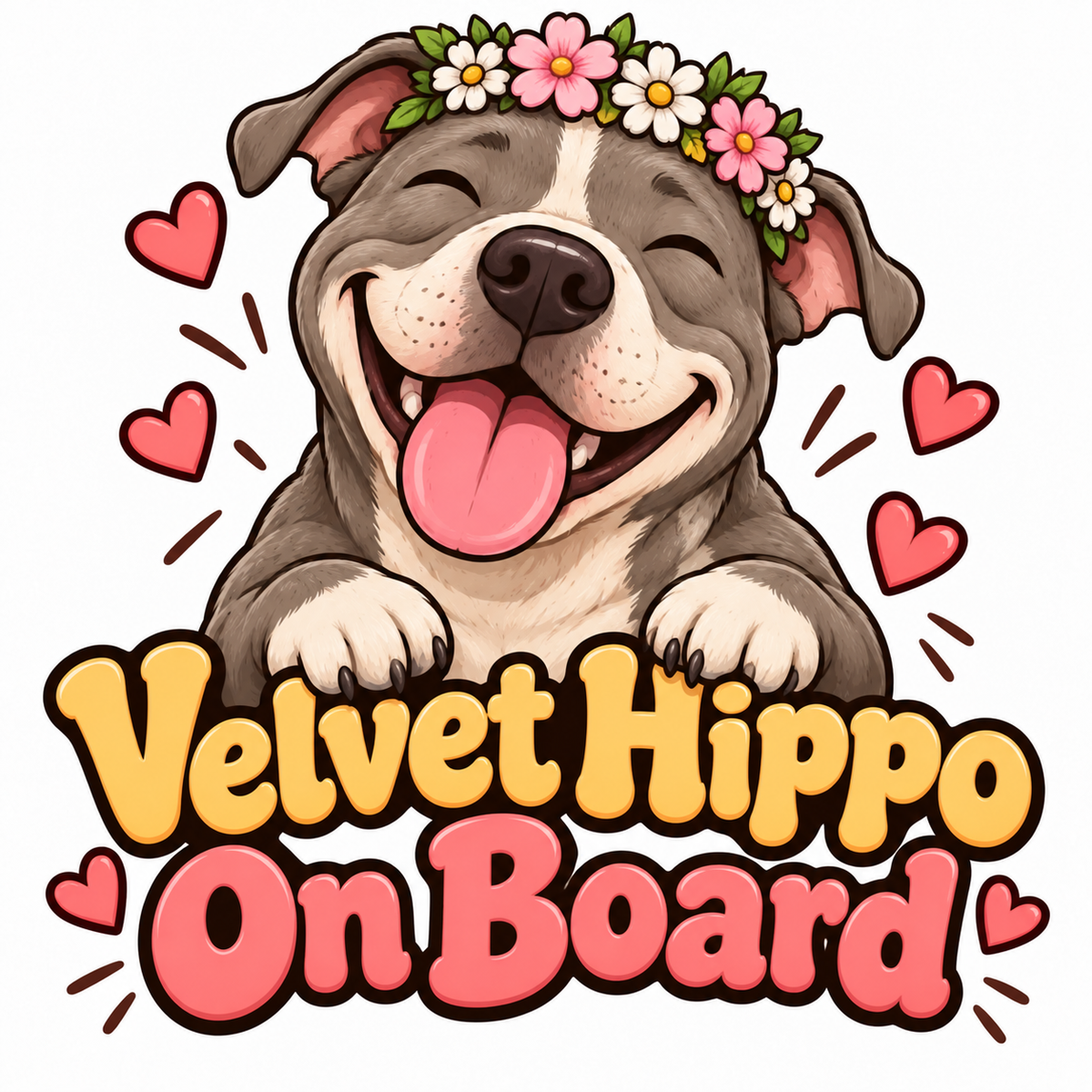 Velvet Hippo On Board — pitbull dog car door light design