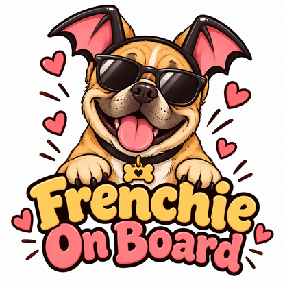 Frenchie On Board — French bulldog car door light design