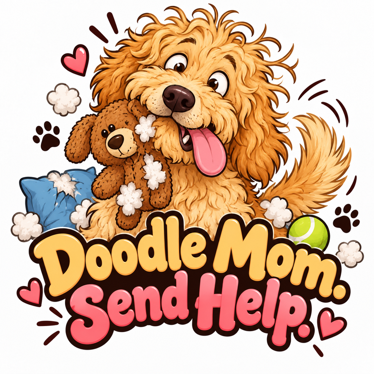 Doodle Mom Send Help — goldendoodle dog car door light design